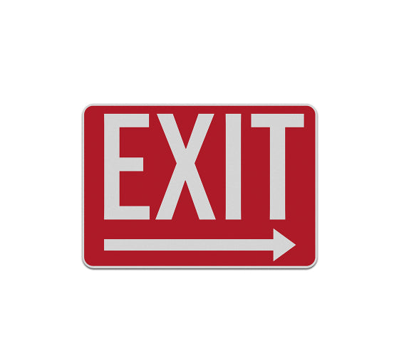 White Arrow Exit Aluminum Sign (Reflective)