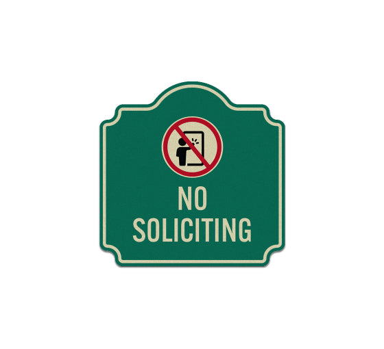 No Soliciting Symbol Aluminum Sign (Reflective)