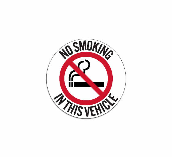 No Smoking In Vehicle Symbol Decal (Non Reflective)
