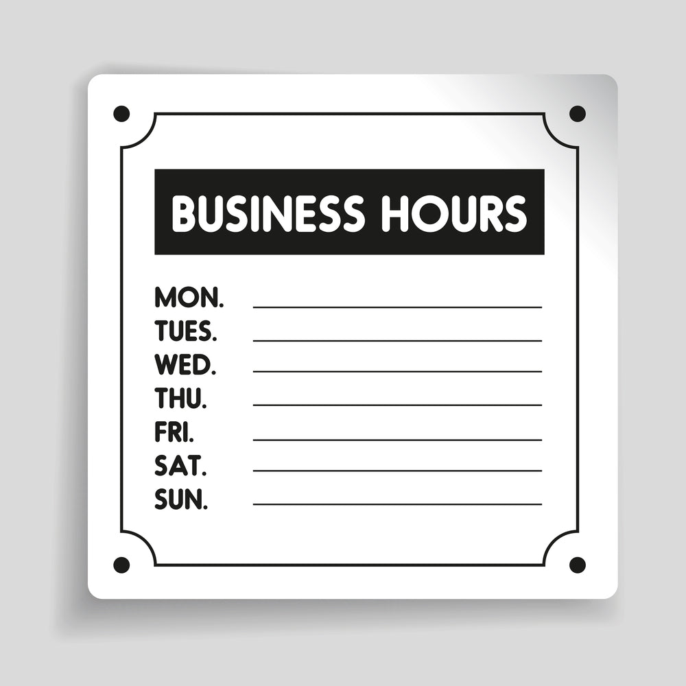 Business hours Signs custom Banners