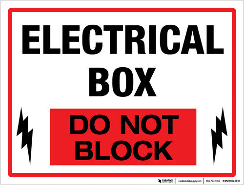 Electrical Box - Do Not Block (Wall)