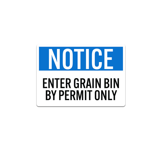 Grain Bin By Permit Decal (Non Reflective)