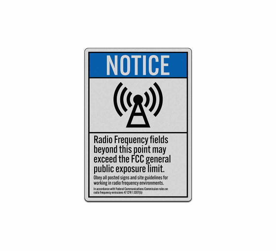 ANSI Notice Radio Frequency Fields Decal (Reflective)