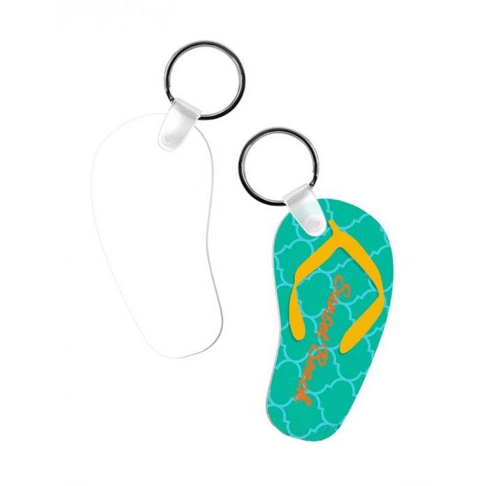 Flip Flop Aluminum Two Sided Sublimation Keychain - 1.5" x 2.75"